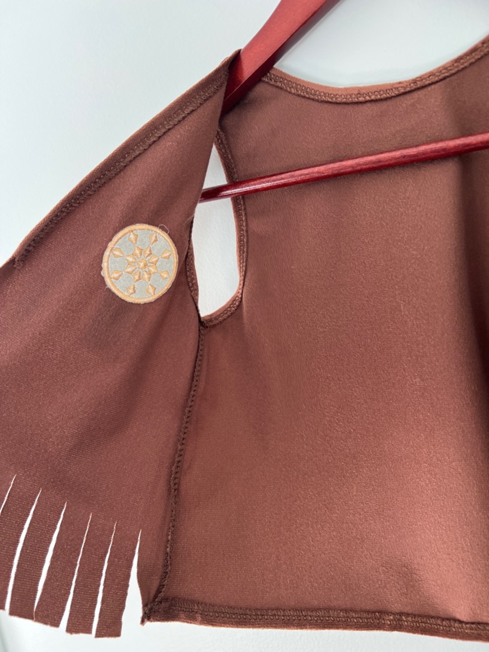 Kids Brown Faux Suede Fringe Western Vest with Decorative Medallions Size S - Picture 9 of 16
